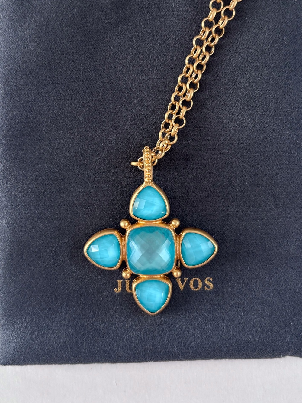 NWOT Julie Vos Aquitaine Cross Pendant Necklace